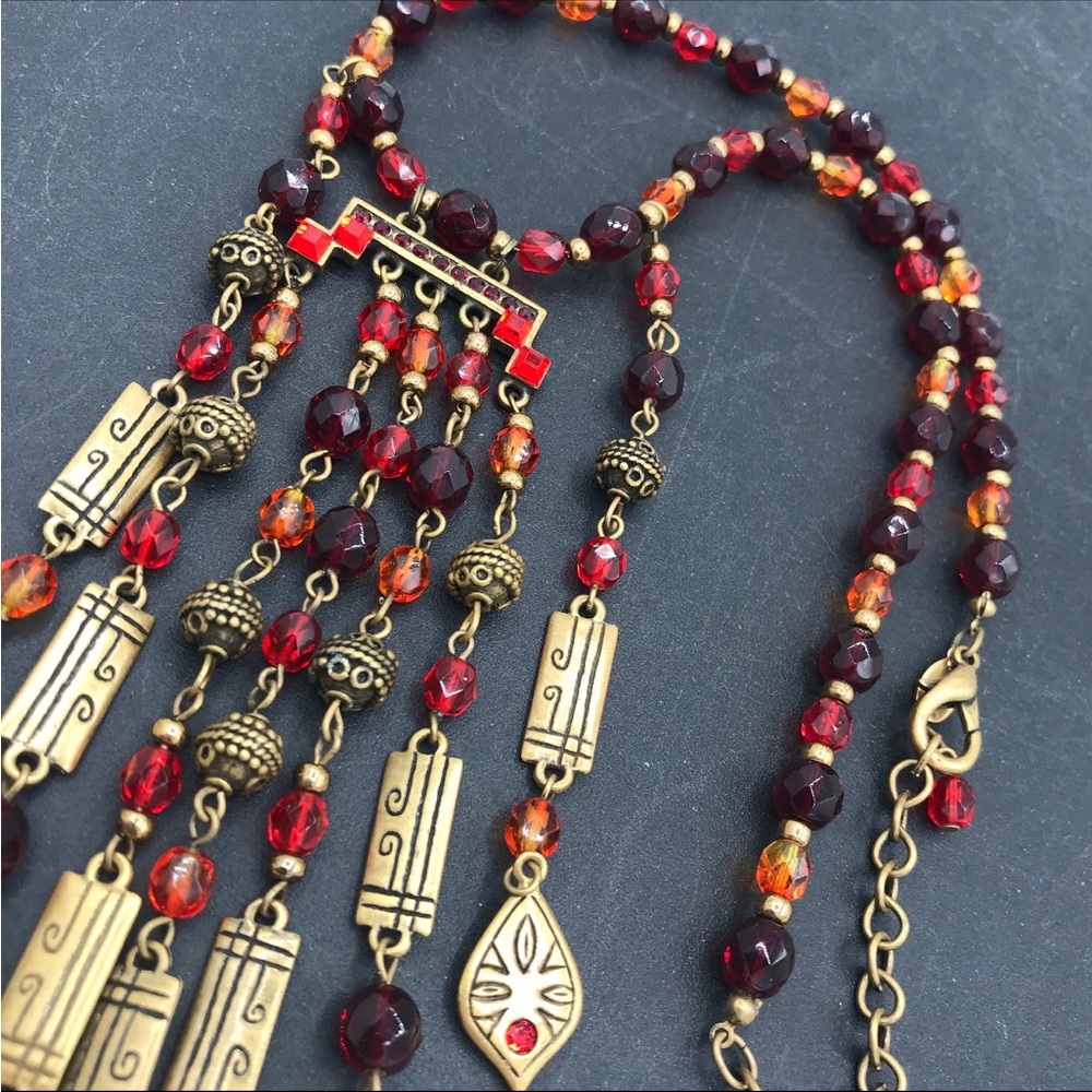 Chico’s Etruscan Waterfall Statement Necklace Wit… - image 4